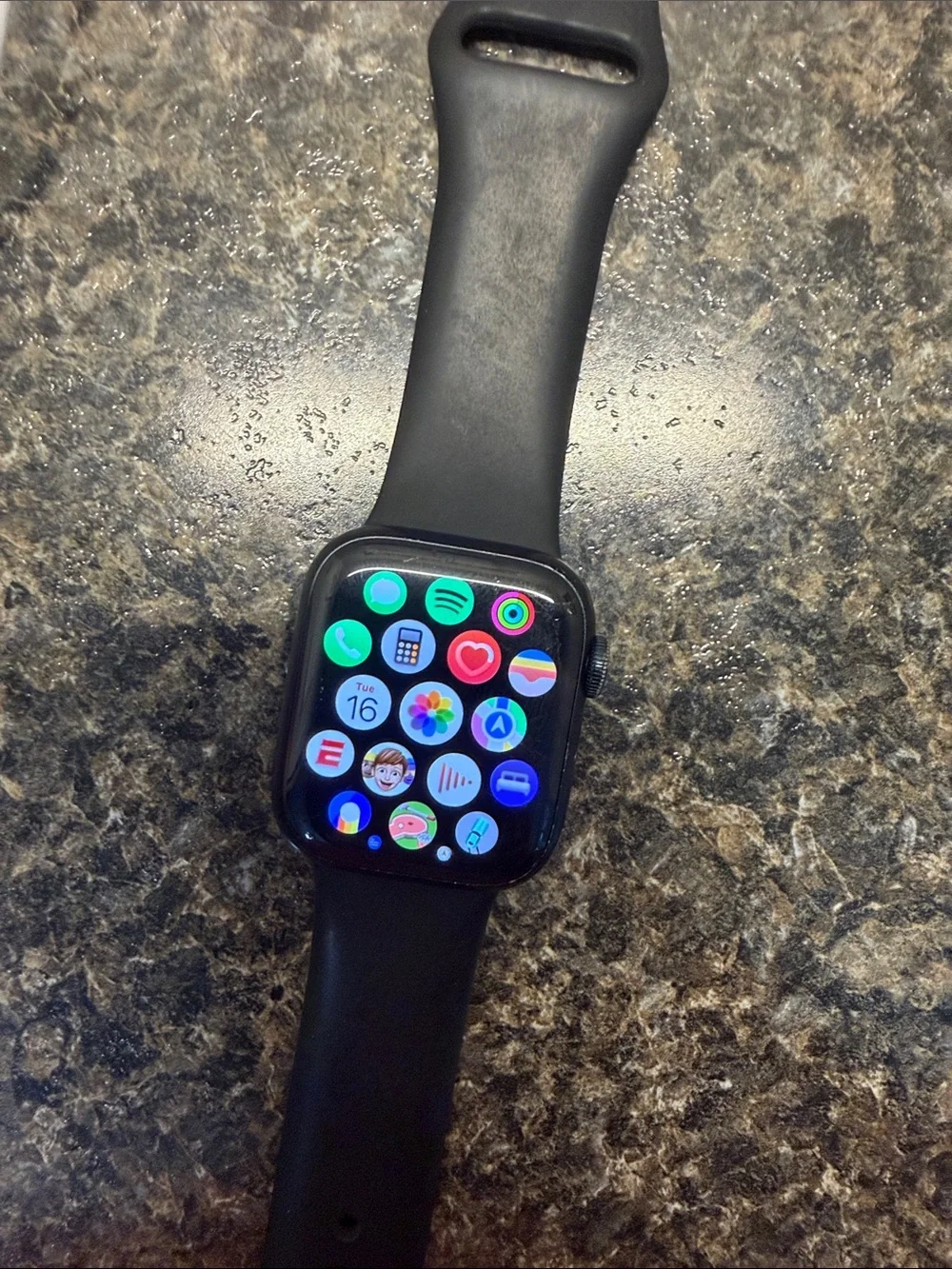 Apple Watch Series 8, Black, 41mm, GPS Smartwatch with Black Silicone Band
